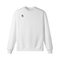 Stadium Society Band Edition Heavyweight Crewneck — front view (white, left-chest monogram)