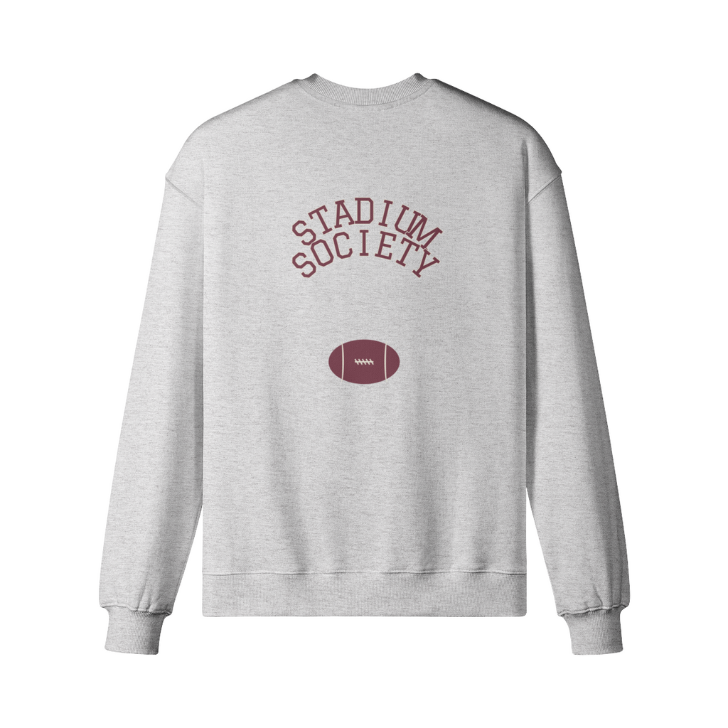 Stadium Society SS Badge Oversized Sweatshirt — Heather Gray — back