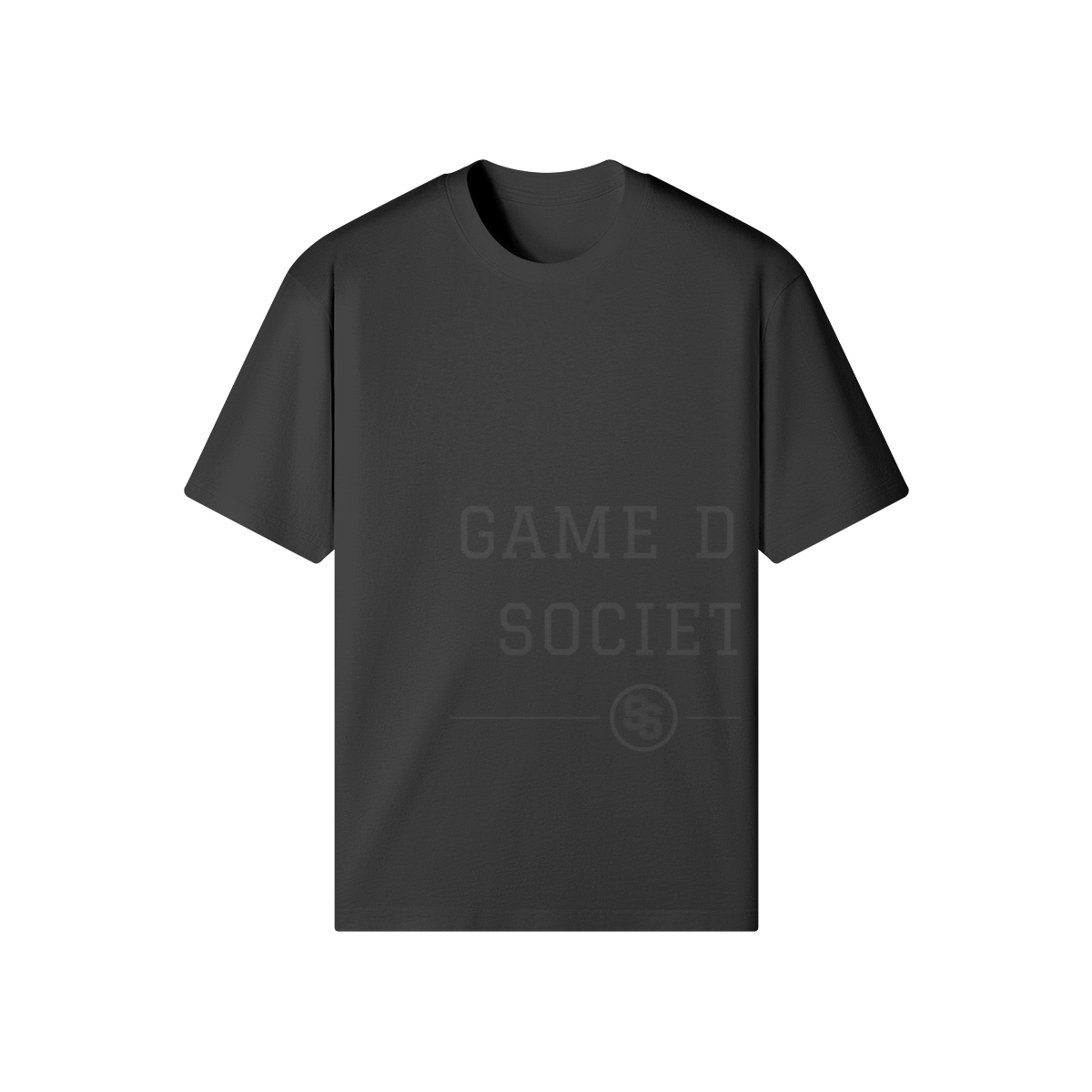 Game Day Society Medallion Heavyweight Tee — Pale Oak — black front