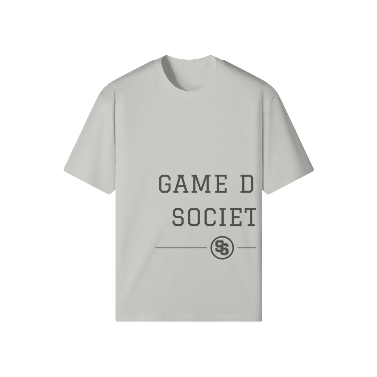 Game Day Society Medallion Heavyweight Tee — Pale Oak — light gray front