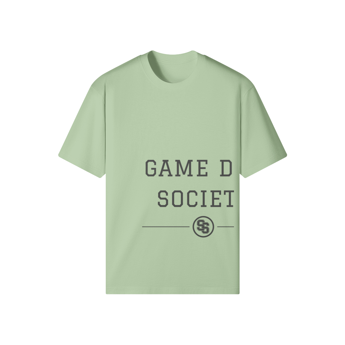 Game Day Society Medallion Heavyweight Tee — Pale Oak — light mint front
