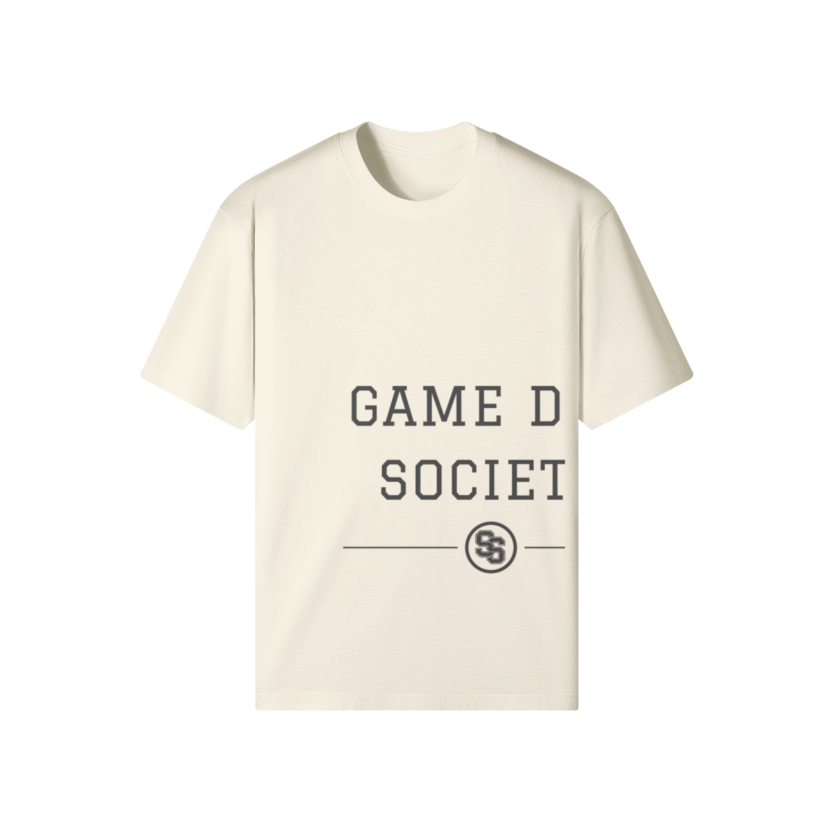 Game Day Society Medallion Heavyweight Tee — Pale Oak — pale oak front, alternate mockup