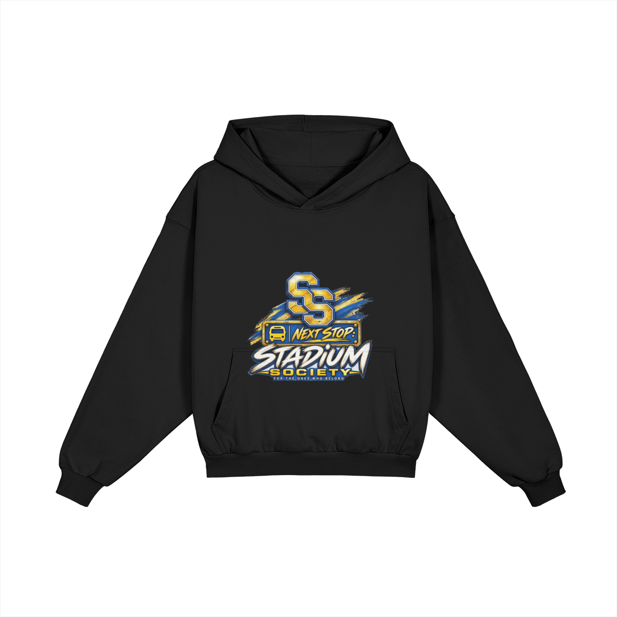 Built for This Bus Stop Heavyweight Hoodie — Midnight Blue — front