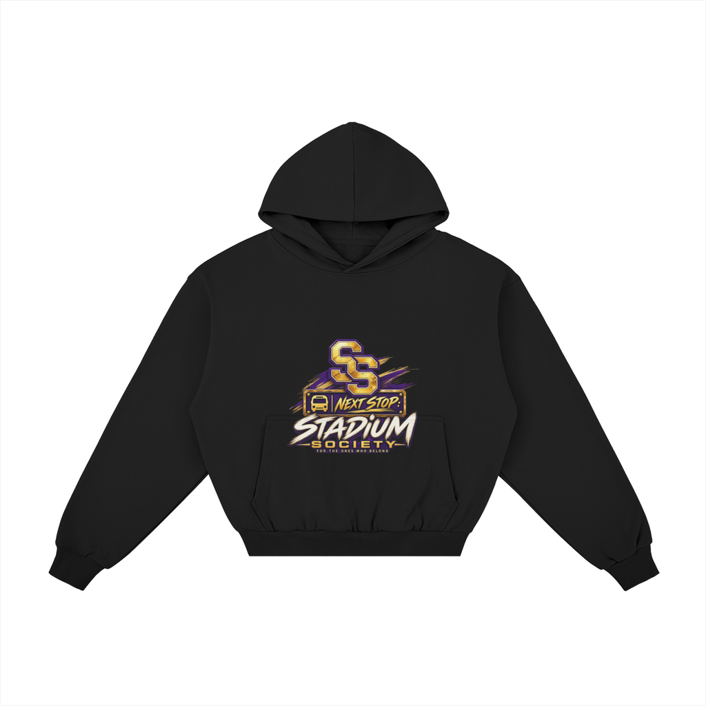 Built for This Bus Stop Heavyweight Hoodie — Purple — front view