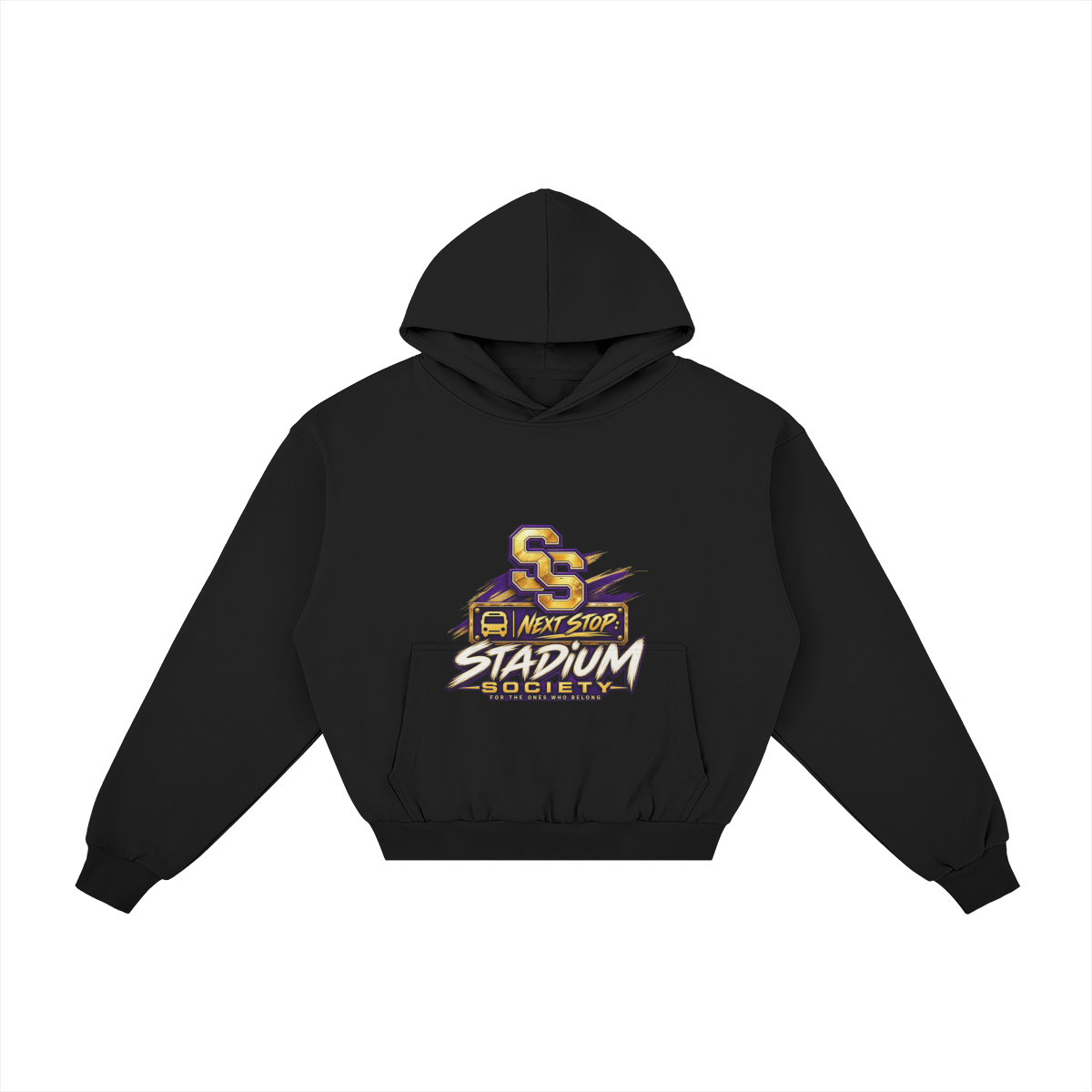 Built for This Bus Stop Heavyweight Hoodie — Purple — front view