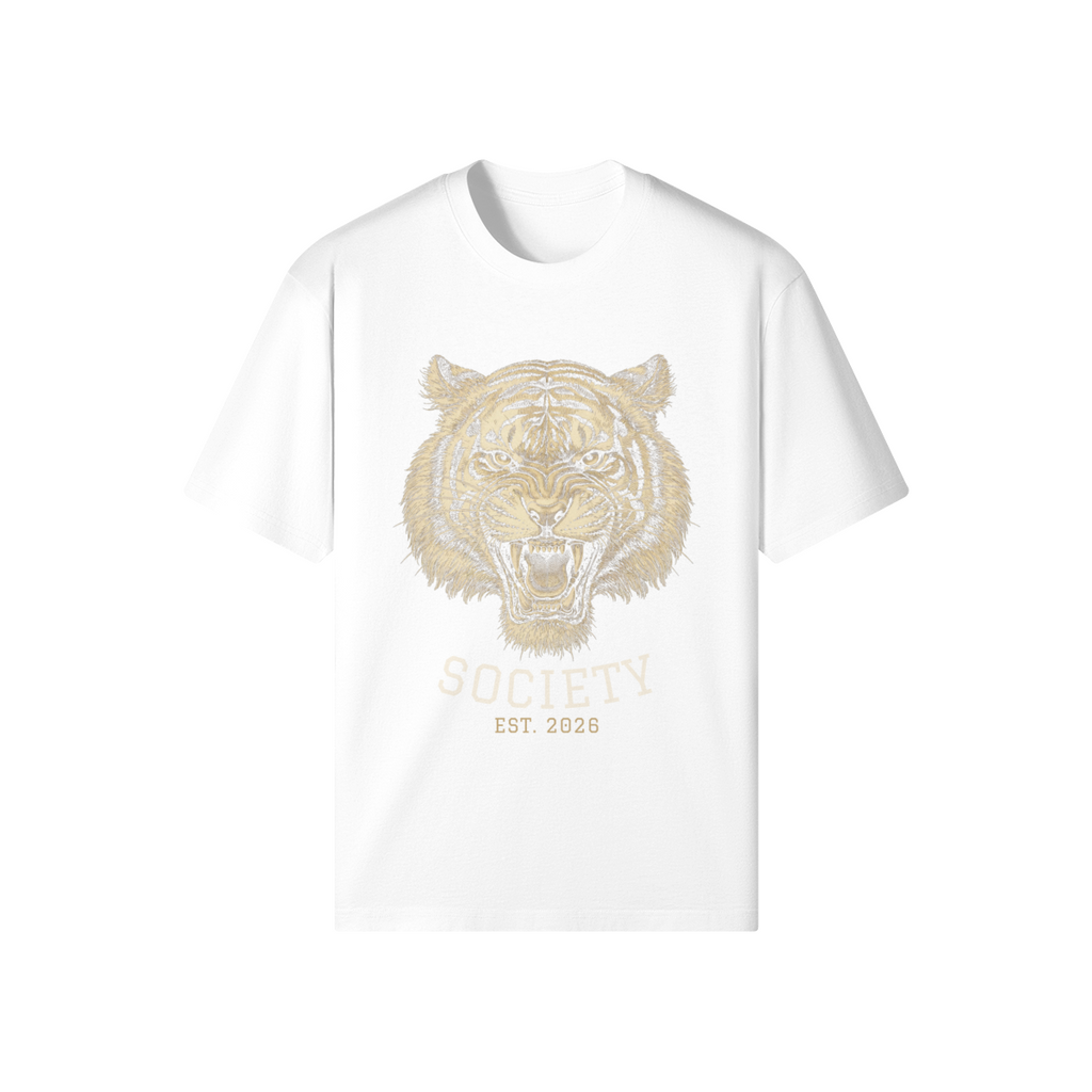 Tiger Society Heavyweight Tee — front view (White)